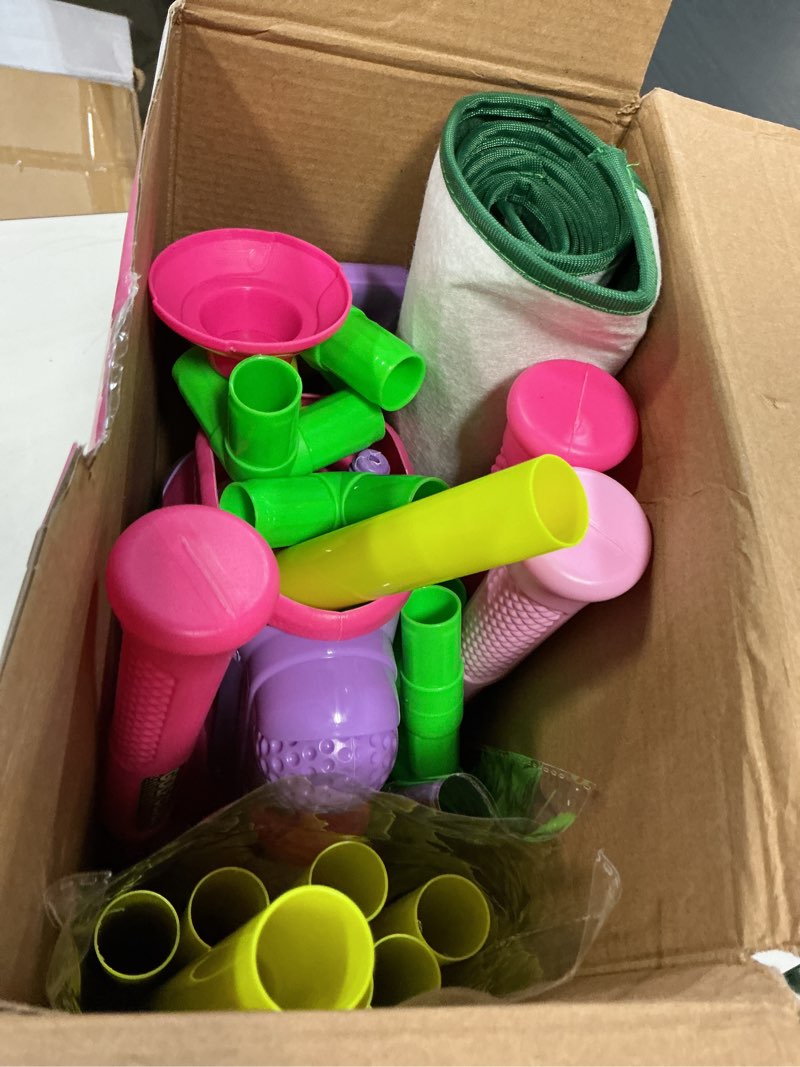 Condition photo showing Good Condition for toddler golf set for boys girls 2 3 4 years old, upgraded kids golf cart with putting mat & cornhole board, outdoor indoor sports toys, pink pink with board