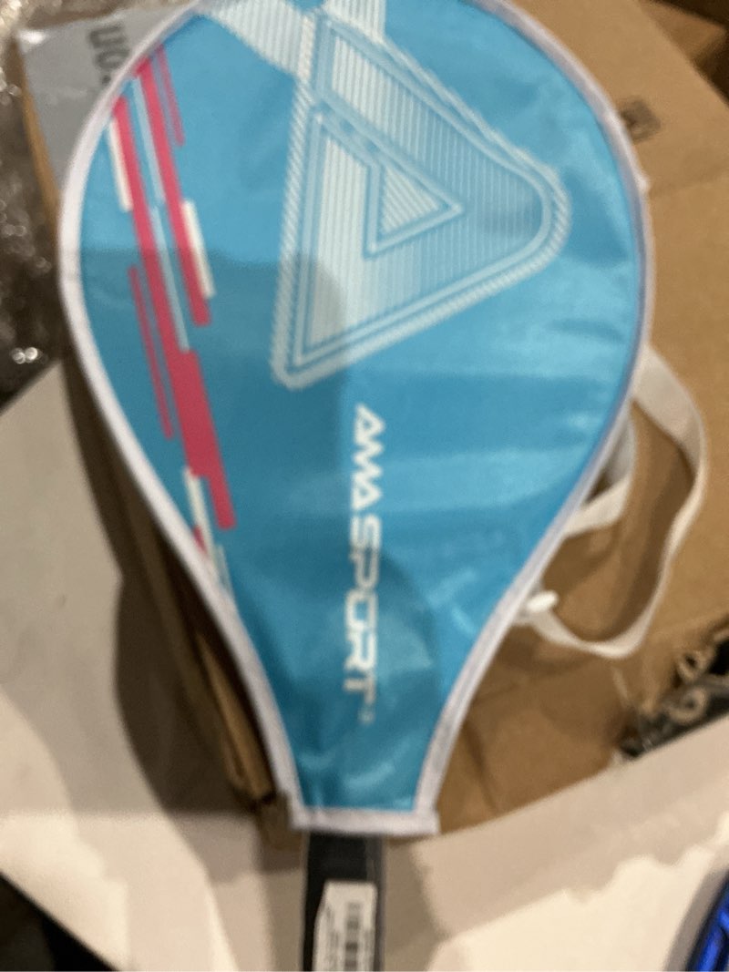 Condition photo showing Good Condition for ama sport kids tennis racket for junior toddlers starter kit 17-25" tennis racquet for girls and boys with 420d nylon shoulder strap bag graffiti blue 19 inch