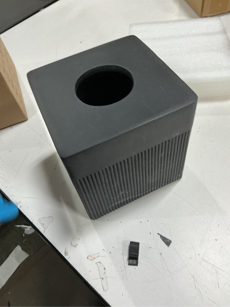 Condition photo showing New/Like New for Tissue Box Cover Square Resin Tissue Holder for Home Decor, Hand Poured Marble Tissue Box Holder, 5 x 5 x 5.5 inches, Black E-black