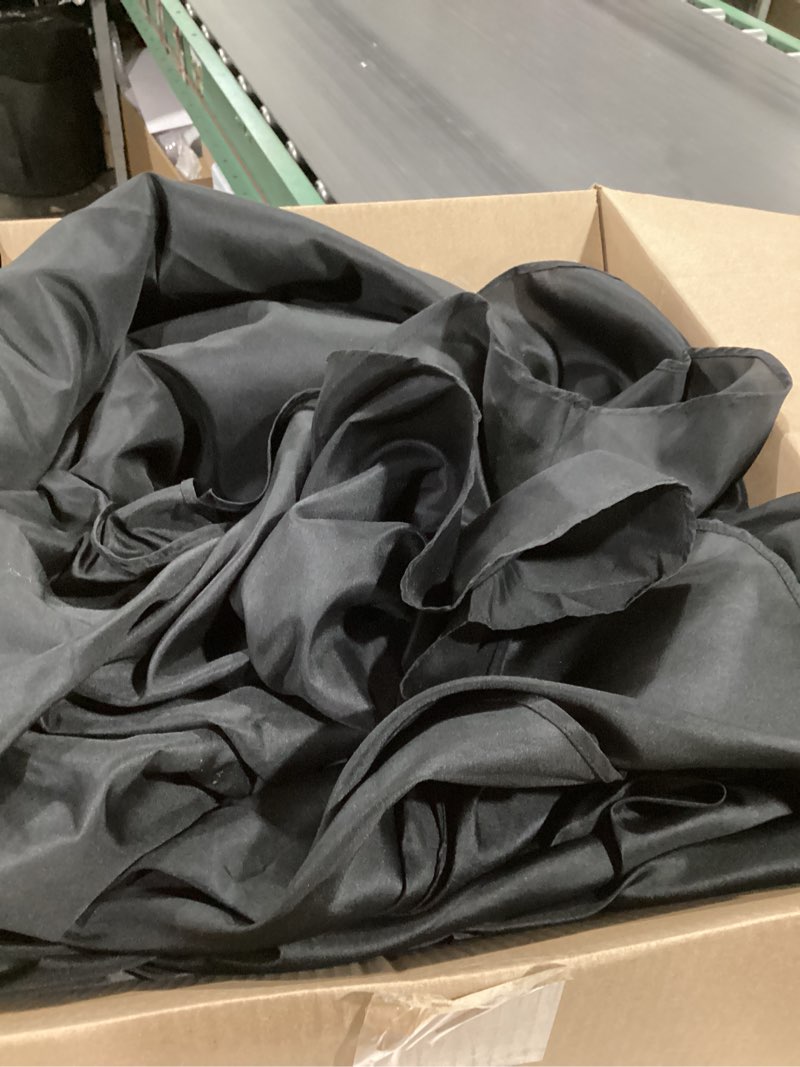 Condition photo showing As Is for 10Pack Black Round Tablecloth 90 inch Black Table Cloth, Washable Round Table Cloth Polyester Table Cover for Dining Wedding Banquet Party Black 90 inch/229 cm