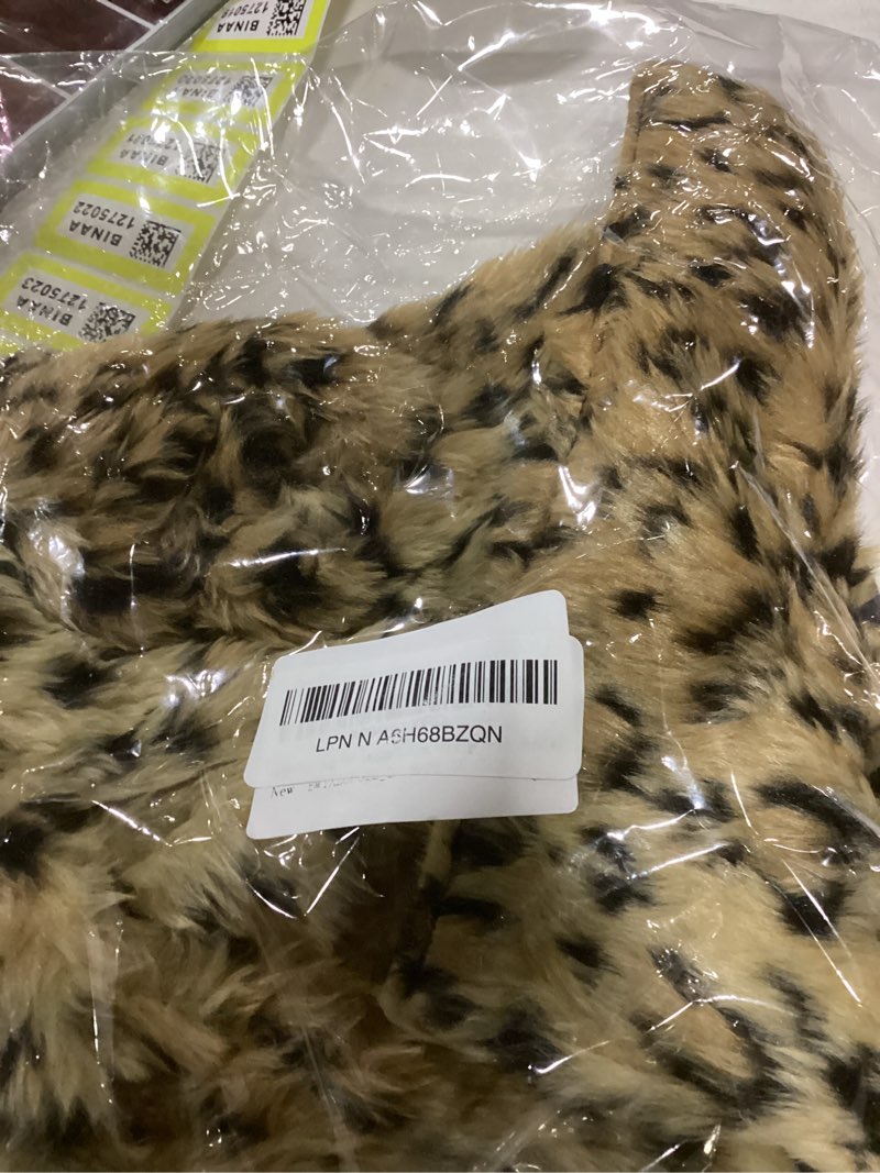 Condition photo showing New/Like New for Dog Pet Leopard Faux Fur Button Design Luxury Warm Sweater Coat for Chihuahua Yorkie Teddy (Medium)
