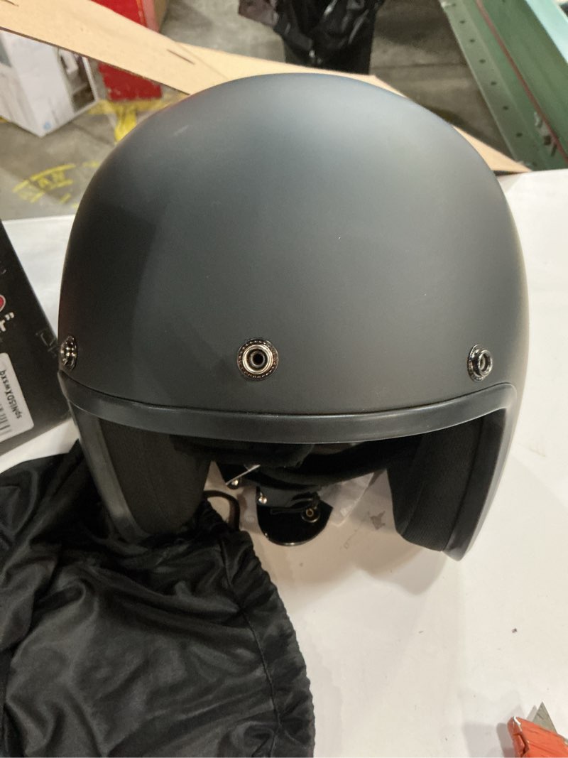 Condition photo showing Good Condition for Daytona Helmets Retro 3/4 Open Face Motorcycle Helmet - Vintage Style, DOT Approved Helmet for Men & Women, Lightweight, Adjustable Fit, Removable Visor - Bike, Moped, Chopper, Scooter Helmet XXX-Large Dull Black