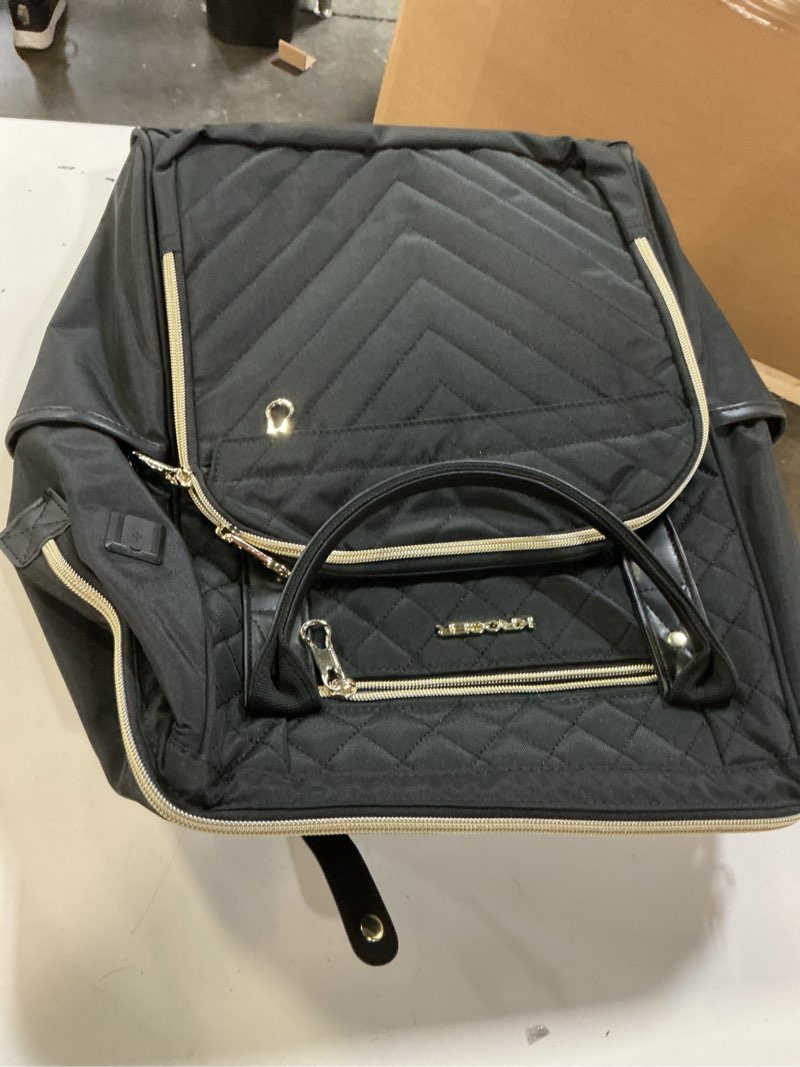 Condition photo showing Good Condition for kroser laptop backpack 17" stylish backpack water repellent college casual daypack with usb port travel business work bag for men/women-quilted | water repellent, college, casual daypack, usb port, travel, business 17 inch quilted black