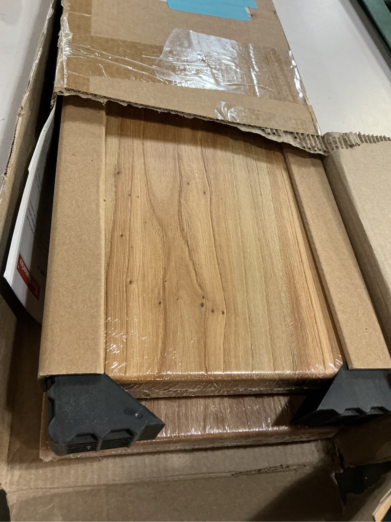 Condition photo showing New/Like New for fun memories 36 inch floating shelves for wall, solid elm wood wall shelf for home decor, heavy-duty hardwood floating shelf for bedroom, bathroom, living room, set of 2 usa-sourced elm wood 36"w x 6.7"d