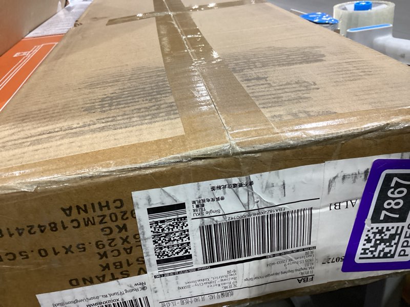 Condition photo showing As Is for GHC Floating TV Stand, Wall Mounted Entertainment Center and Cabinet Shelf, TV Console with Storage, Media Console for DVD Player, Space-Saving Under TV Shelf for Bedroom, Living Room (Black)