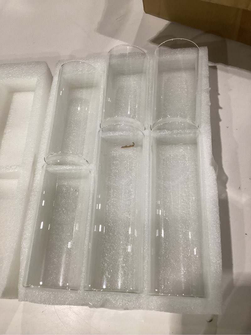 Condition photo showing New/Like New for didaey 12 pcs thin cylinder vases set for centerpieces 2.5'' diameter 2mm thickness clear glass vase hurricane floating candle holder for wedding table decoration (2.5'' x 5'',6'',8'') 12 2.5'' x 5'',6'',8''