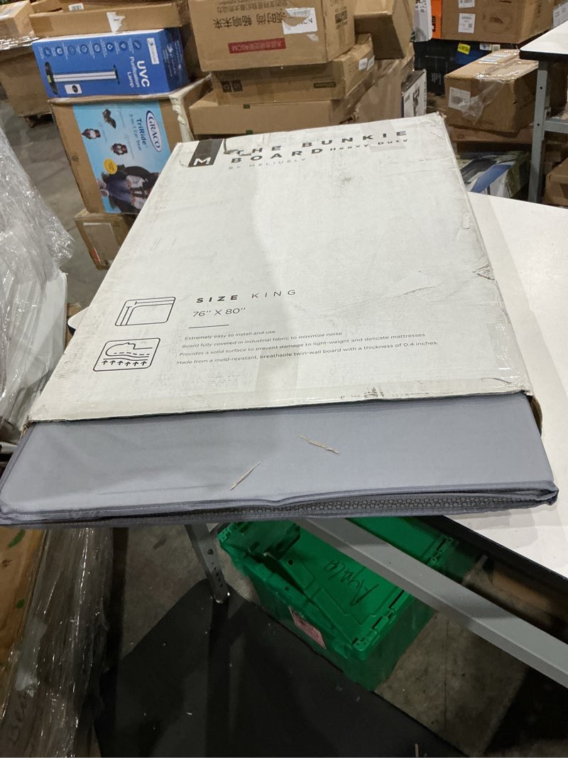 Condition photo showing Good Condition for meliusly heavy duty bunkie board king size (76x80) - non-slip breathable bed support board for slatted bed frame, anti-sag under bed support, noise minimizing moisture resistant bed board king (76x80'')