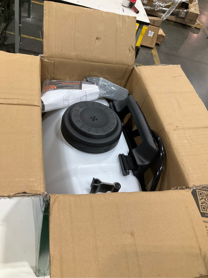 Condition photo showing Good Condition for battery powered backpack sprayer 4 gallon, 0-100 psi strong electric sprayer compatible with makita 18v battery, 5 nozzles, weed sprayer for lawn & garden, yard, fertilizer (battery inc)