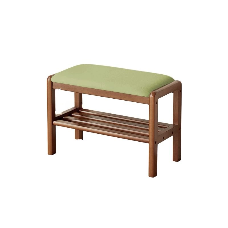 small shoe rack bench,2 tier wooden entryway bench with shoe storage, shoe rack with cushion for living room, hallway(creamwhite, 21.6\\\")  green 11.8\\\"d x 21.6\\\"w x 16.5\\\"h