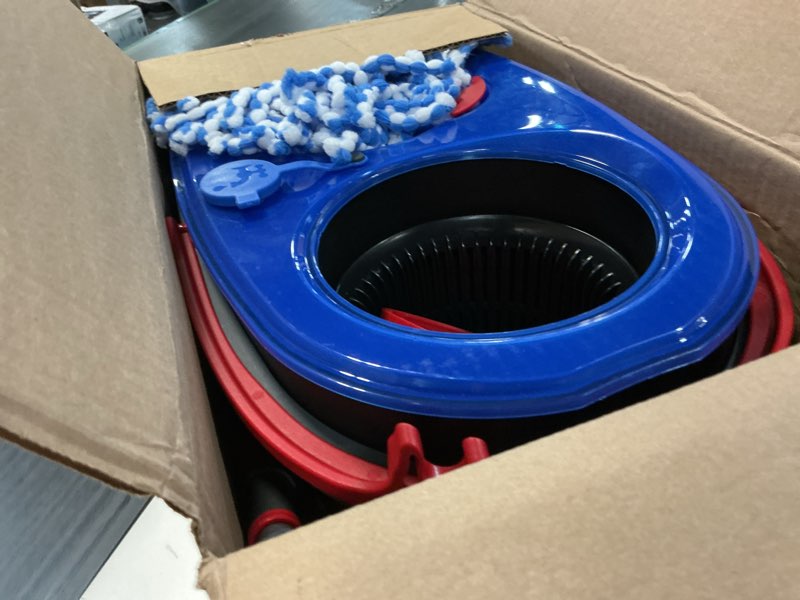 Condition photo showing Good Condition for o-cedar rinseclean spin mop & bucket system + 2 extra mop heads| clean with water | removes 99% of bacteria plastic rinseclean spin mop & bucket + 2 extra refills cleaning system