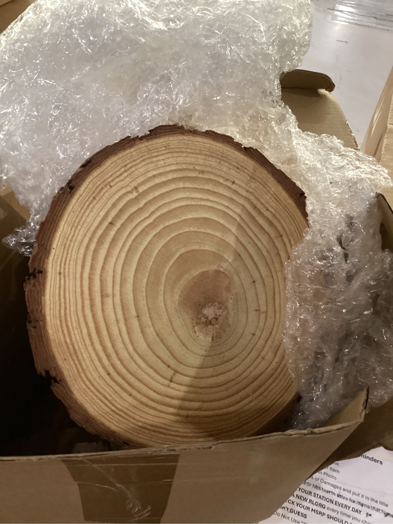 Condition photo showing Good Condition for giegxin 15 pcs unfinished wood slices for centerpieces baby shower wedding party centerpieces woodland diy circles crafts wedding table decor ornament(7-8 inch)