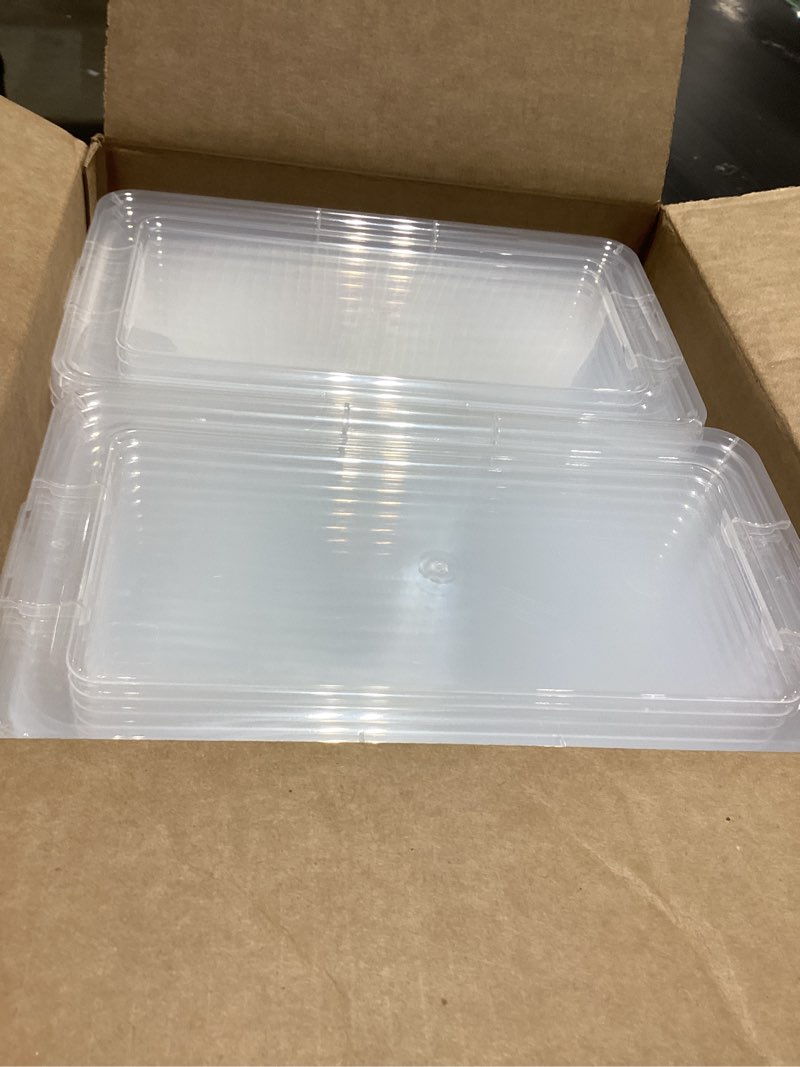 Condition photo showing Good Condition for iris usa 20-pack storage bins with lids, 6 quart, shoe boxes clear stackable containers organize shoes closet shelves, classroom organization teacher tools, game storage - bpa-free plastic 6 qt. - 20 pack