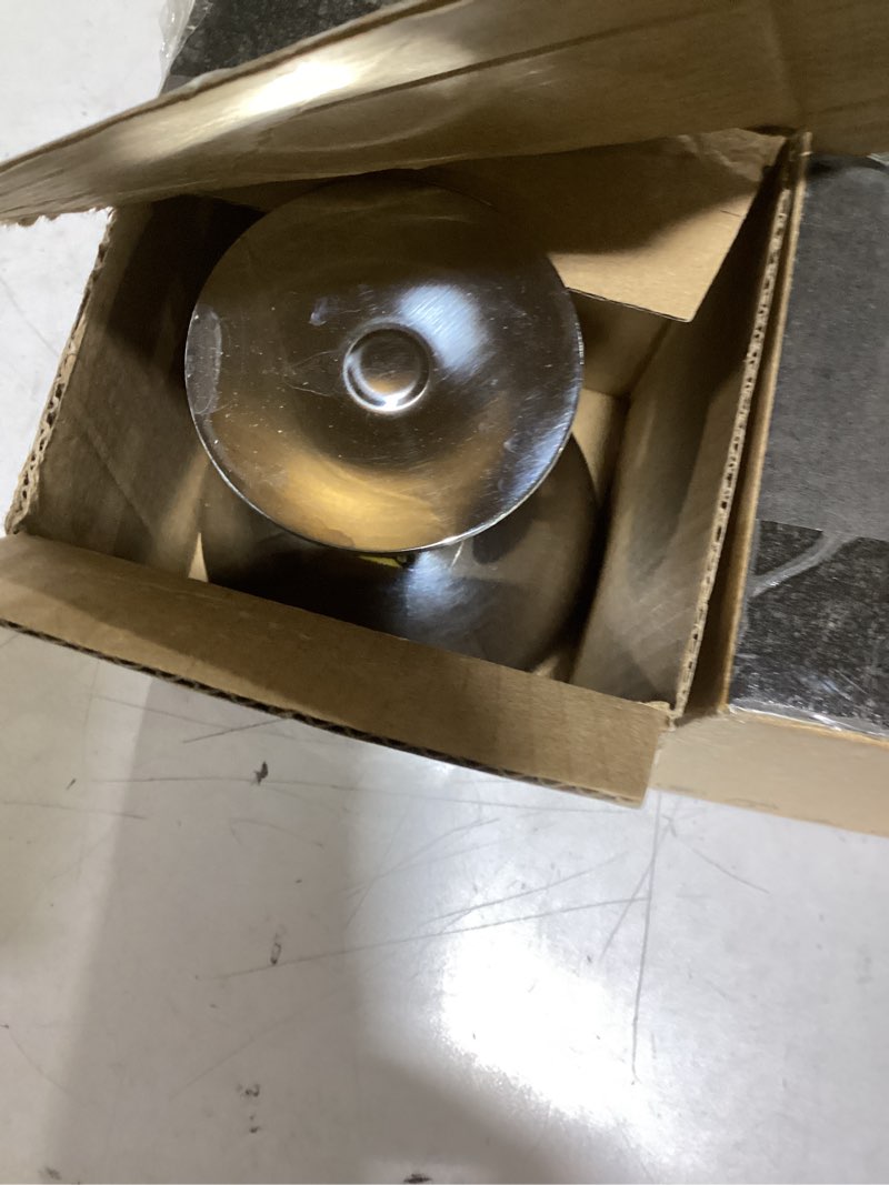 Condition photo showing Good Condition for 4PCS Ice Cream Cup Stainless Steel Dessert Cups Snack Yogurt Candy Cup Reusable Mini Silver Ice Cream Bowls with Footed for Salad Fruit Pudding Christmas Party, 4.3×3.9×2.4inch