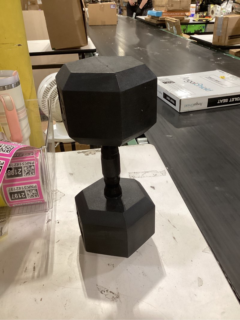 Condition photo showing Good Condition for only one cap barbell coated dumbbell weight | multiple options pairs & sets black handle 40 lb - pair