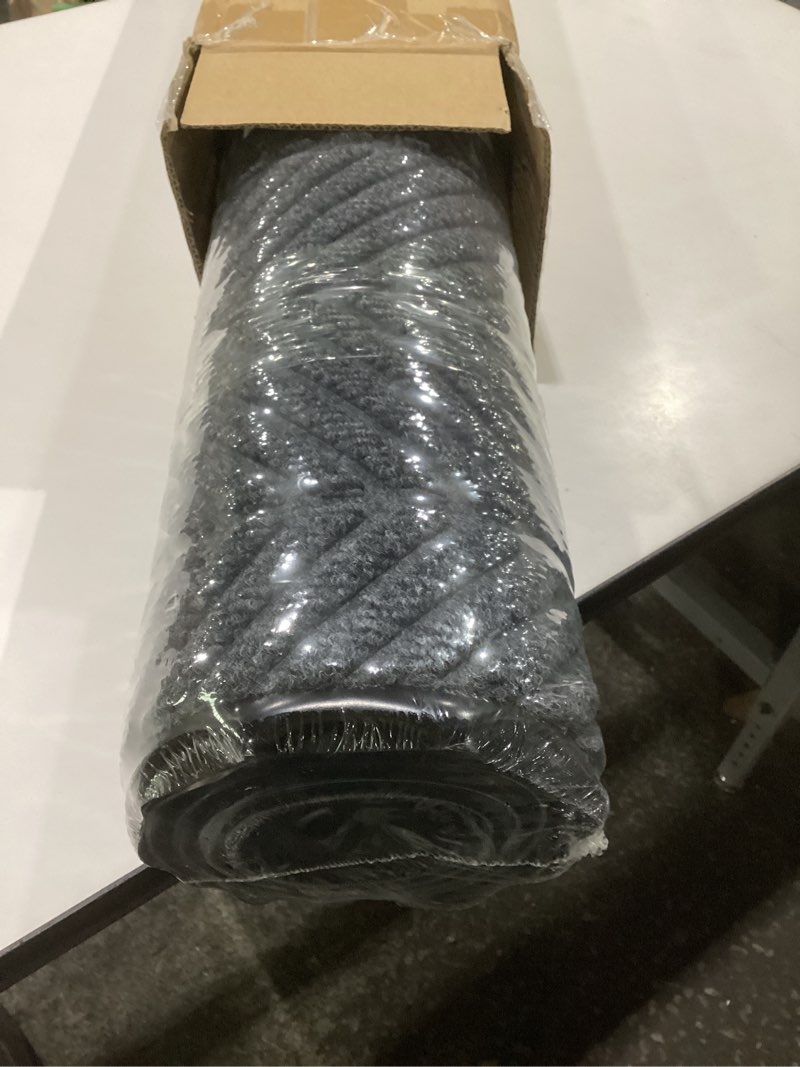 Condition photo showing New/Like New for 3? x 6? heavy duty front door mat indoor outdoor entrance, easy clean non-slip all weather commercial floor mat for entryway, no curling waterproof vinyl welcome mat (36" x 72", charcoal grey) charcoal grey 3' x 6' (rectangular)