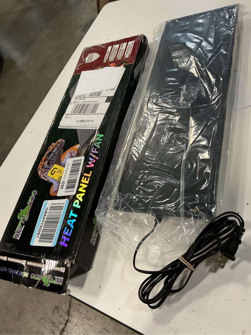 Condition photo showing New/Like New for repti zoo reptile heat panel adjustable temperature reptile heating plate, mountable under lid, for hermit crabs/leopard geckos/turtles/snakes/lizards 6" x 18"