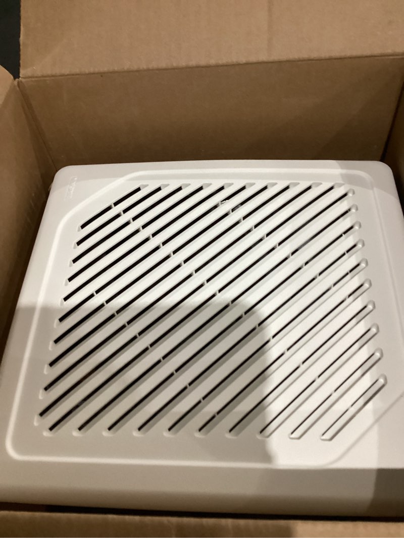 Condition photo showing As Is for broan 1-sone 110-cfm white bathroom fan energy star
