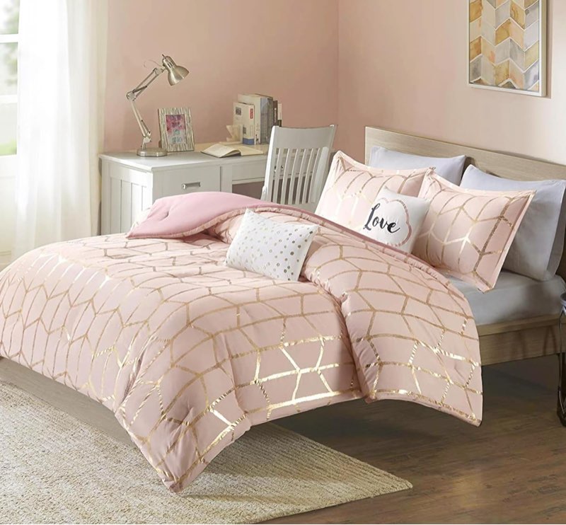 Intelligent Design Raina 100% Polyester Brushed Microfiber Printed 5pcs Comforter Set