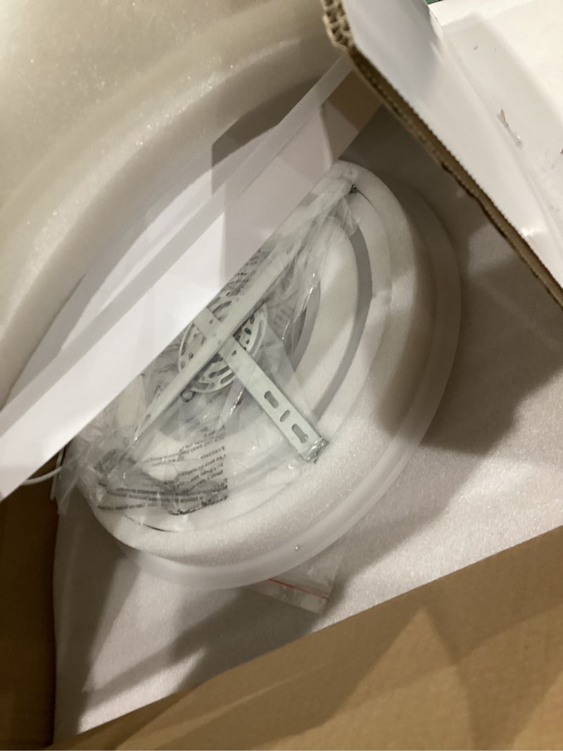 Condition photo showing Good Condition for O'NEELDY Modern Light Fixtures Ceiling Flush Mount Modern Led Ceiling Lights 5-Light Dimmable Led Chandelier White Lamp with Remote for Bedroom Living Room Kitchen Dining Room, 100W White Ceiling Light, 5-light