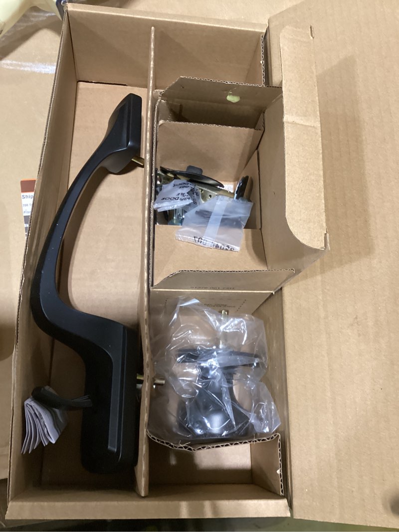 Condition photo showing Good Condition for kwikset signature series prague matte black entry door exterior handle