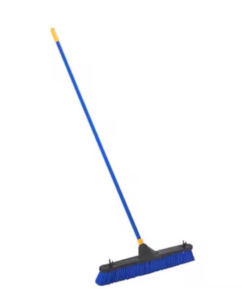 quickie bulldozer 24-in poly fiber rough surface push to center push broom