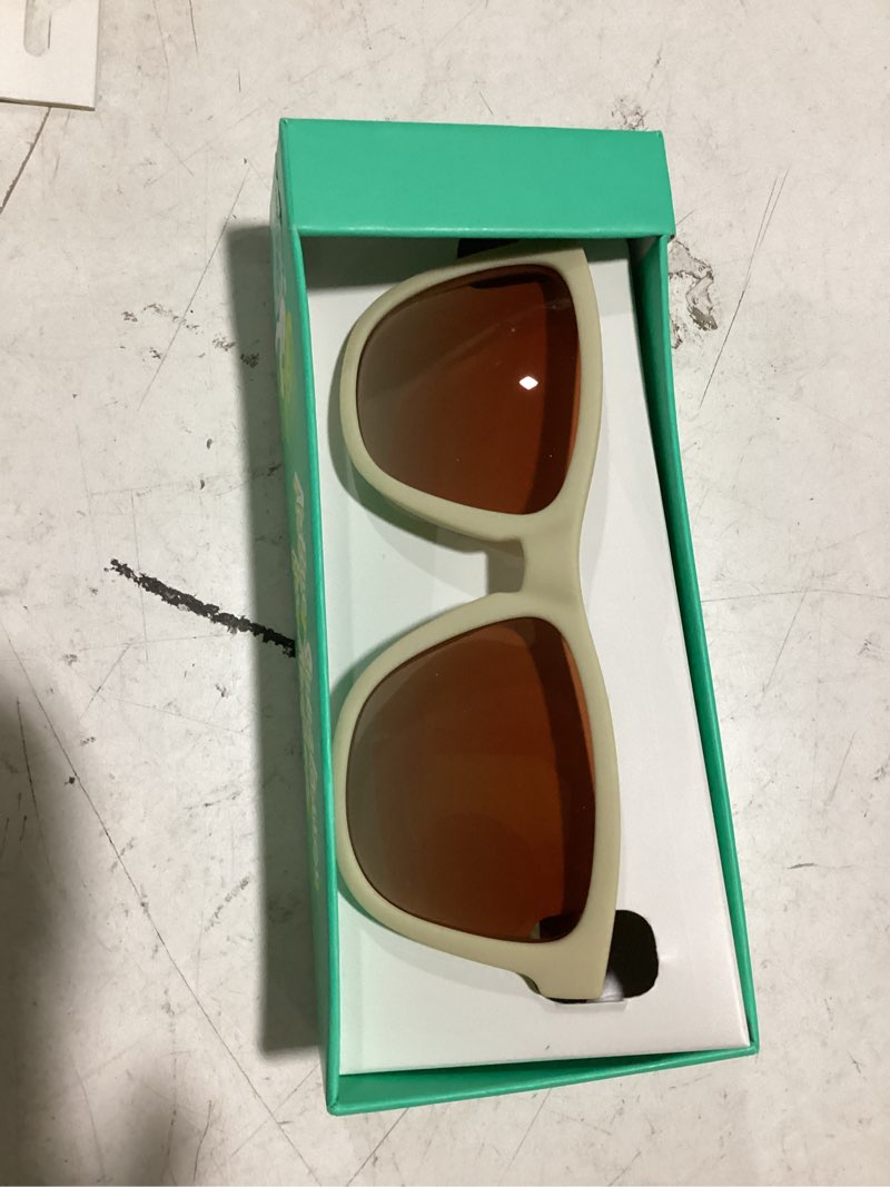 Condition photo showing New/Like New for goodr og polarized sunglasses women & men | medium fit, uv400, non-reflective/mirrored lenses, no slip, multi colors toasted marshmallow magic v2