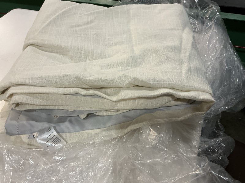 Condition photo showing Good Condition for textured cotton room darkening curtain, 48x84, ivory