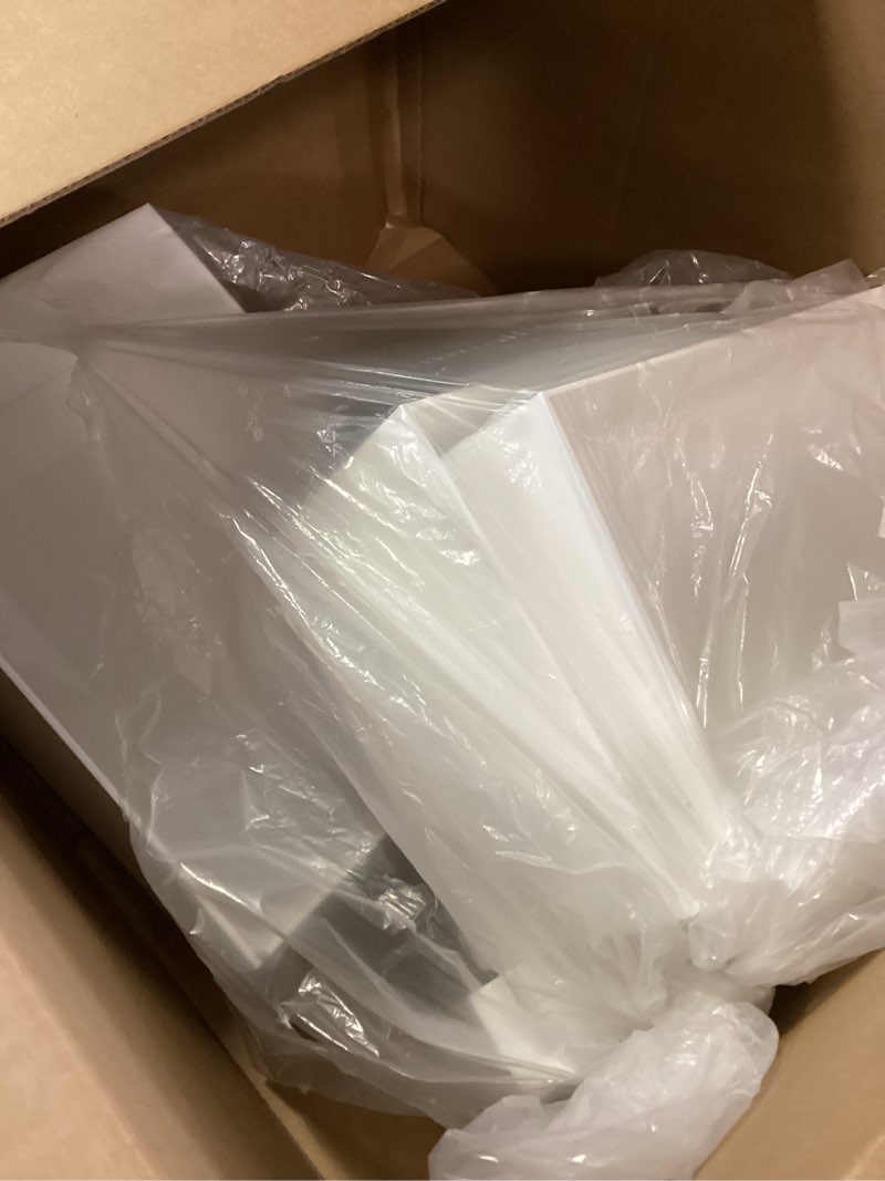 Condition photo showing As Is for White BrightRow 3 Pack Extra Large Acrylic Buffet Risers - 14”, 12”, 10”  Display Stands with Hollow Bottoms, Cube Riser Boxes Nesting for Dessert Food Catering Buffet Display Party Supplies 14”,12”,10” 