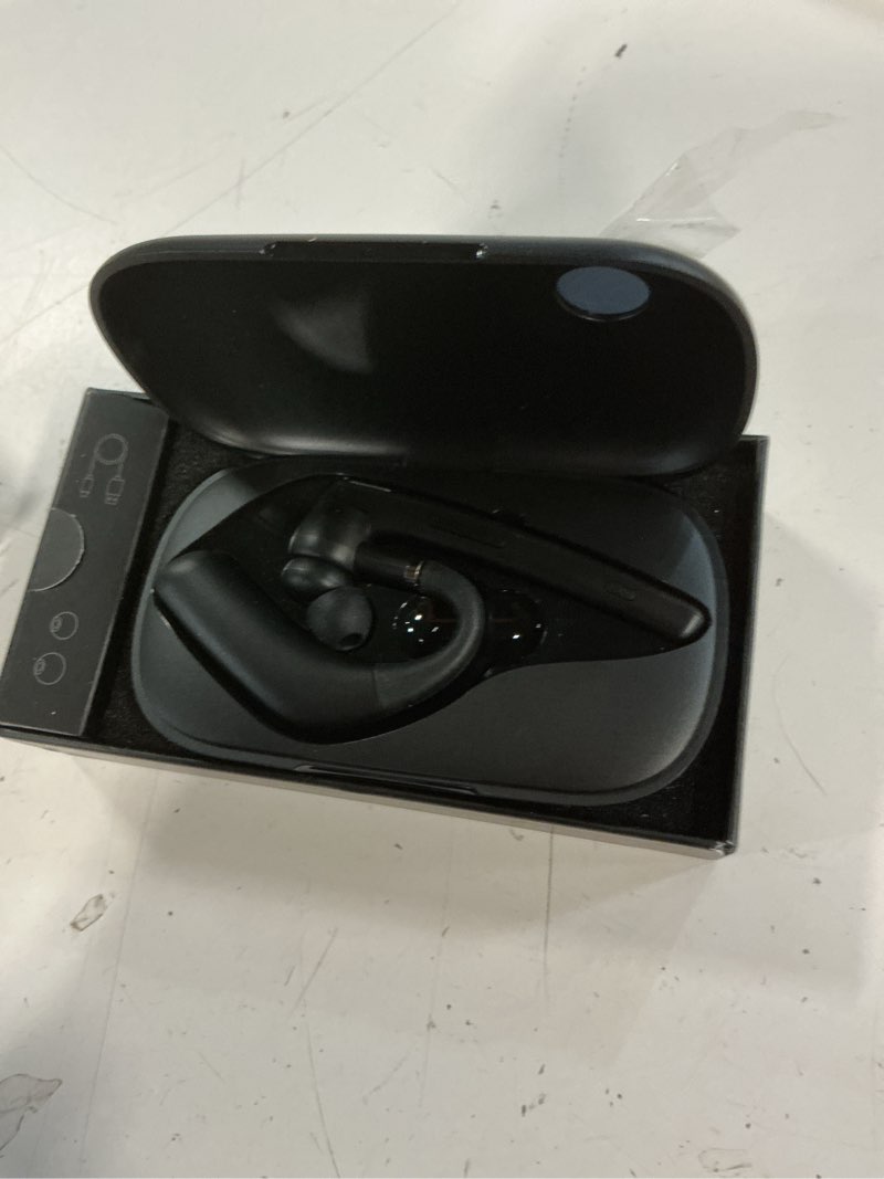Condition photo showing Good Condition for bluetooth headset with 72-hour talk time & 500mah charging case, bluetooth v5.3 headset with noise cancelling mic – wireless earpiece hands-free headphones for office trucker driving business,black