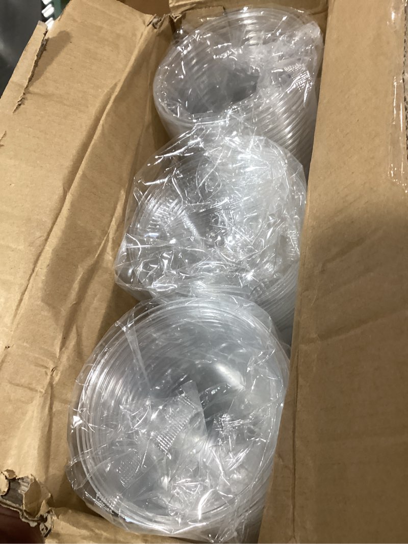 Condition photo showing New/Like New for lamosi 100 pack 16 oz clear plastic cups with lids and straws, disposable plastic coffee cups with lids for iced coffee, cold beverages, smoothies and to-go drinks 16 oz - 100p