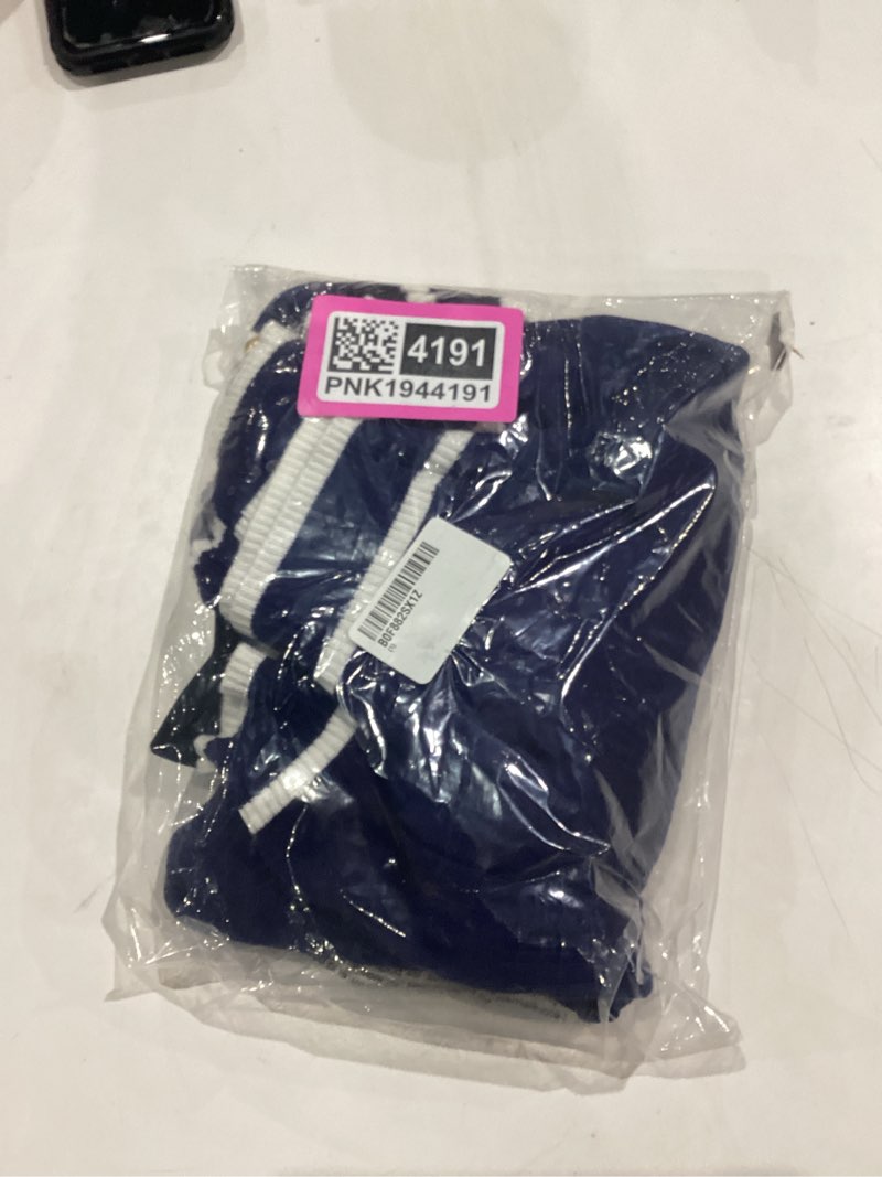 Condition photo showing New/Like New for AKEWEI Womens Sweaters Long Sleeve Crew Neck Lightweight Knit Pullover Tops with Decorative Buttons Nevy Blue Stripe Large