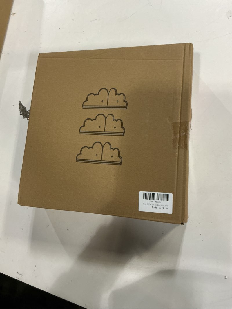 Condition photo showing New/Like New for TIMENIL Cloud Wall Shelf Set of 3 Corner Hanging Shelf Nursery Book Shelf, Scalloped Design, Safe and Non-Toxic Sheet Wall-Mounted Background for Kids Bedroom, Toddler Room, Baby Room Decor Blue