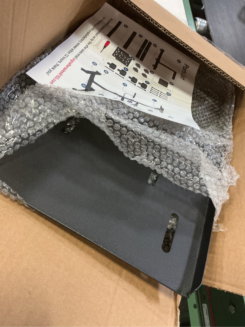 Condition photo showing Good Condition for projector and laptop stand tripod, 2 shelves mobile laptop tripod stand, max 47" height adjustable laptop cart on wheels, projector floor stand with ventilated tray for podium, meeting, couch black 47 inch