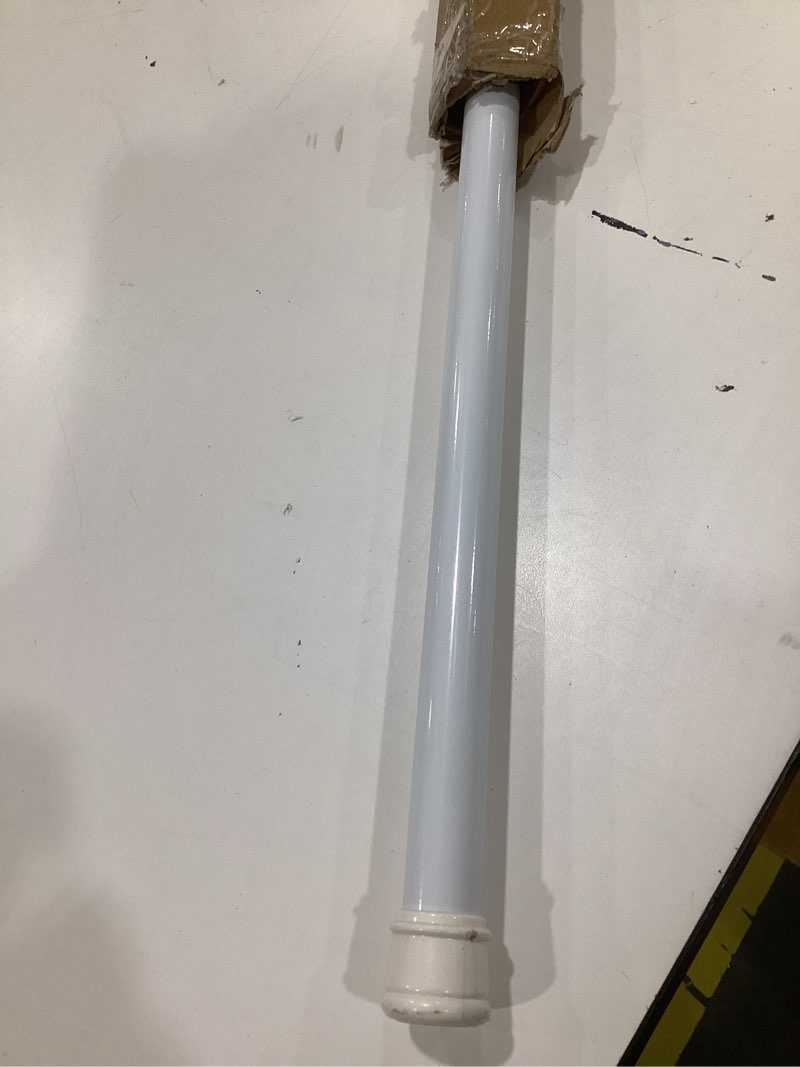 Condition photo showing As Is for shower curtain rod 56-104 inch, 1" diameter spring long adjustable tension curtain rods for bathroom windows closet no drilling no rust no assembly, white white 56-104inch, no assembly