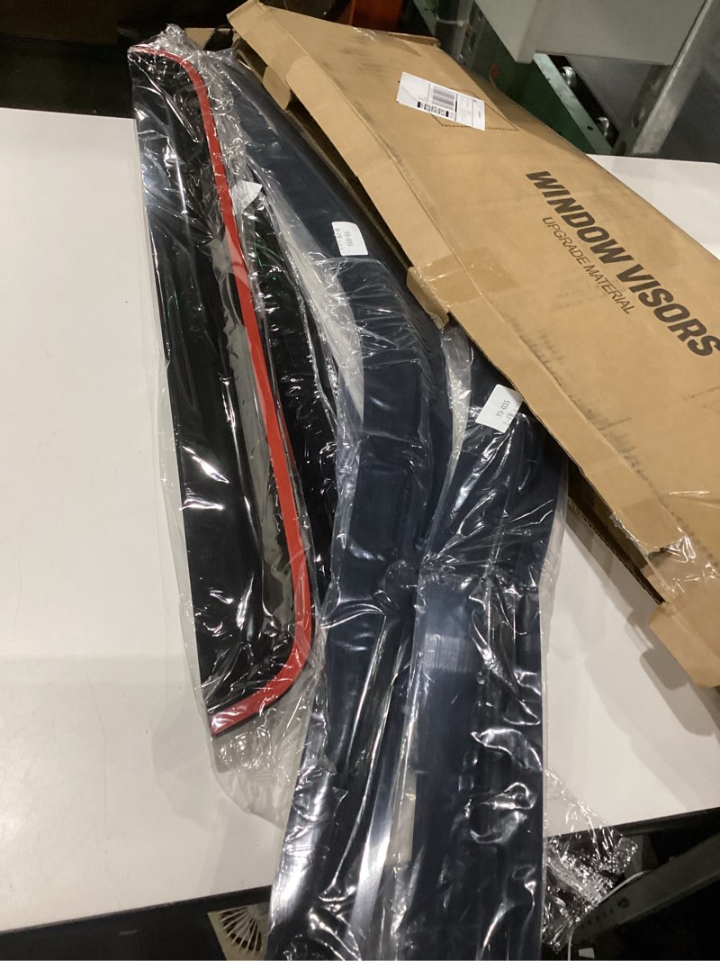Condition photo showing As Is for window visors rain guards for 2000 2001 2002 2003 2004 2005 ford excursion, out-channel window vent wind deflectors visors shades for 00 01 02 03 04 05 ford excursion 2000-2005 ford excursion, one is broken