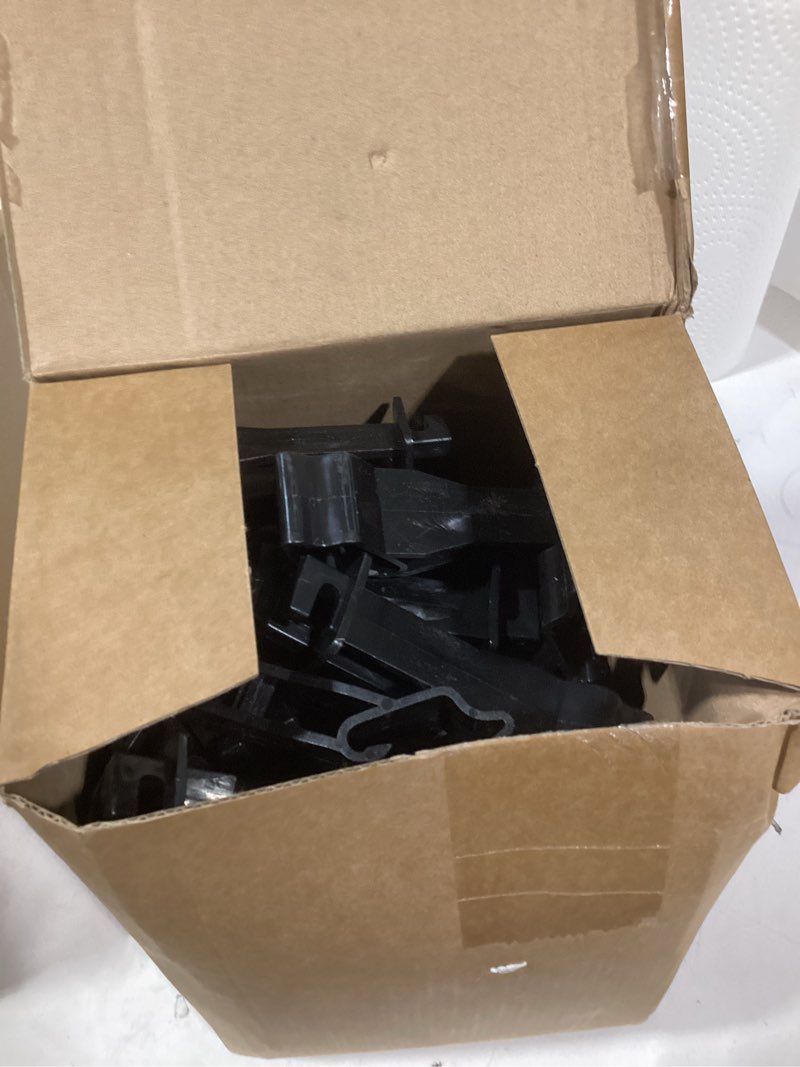 Condition photo showing As Is for Outus 50 Pcs Reversed Extender Insulator Snap Fit T Post Insulators for Electric Fence Wire for Yard Agricultural Ranchers Farm Fence (Black) 50 Black