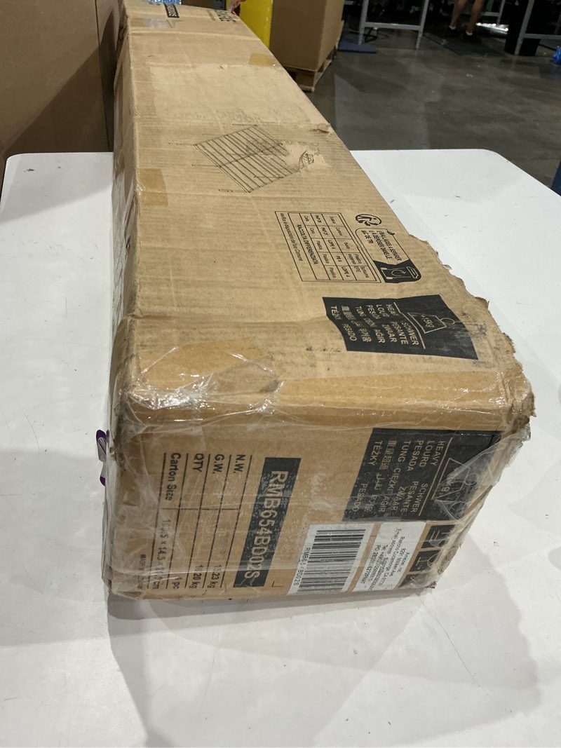 Condition photo showing As Is for vasagle queen metal bed frame 18 inches tall, 1100 lb weight capacity, no box spring needed, with under-bed storage, easy setup, heavy-duty platform bed, mattress retainers, matte black urmb671bd02s 18 inch queen