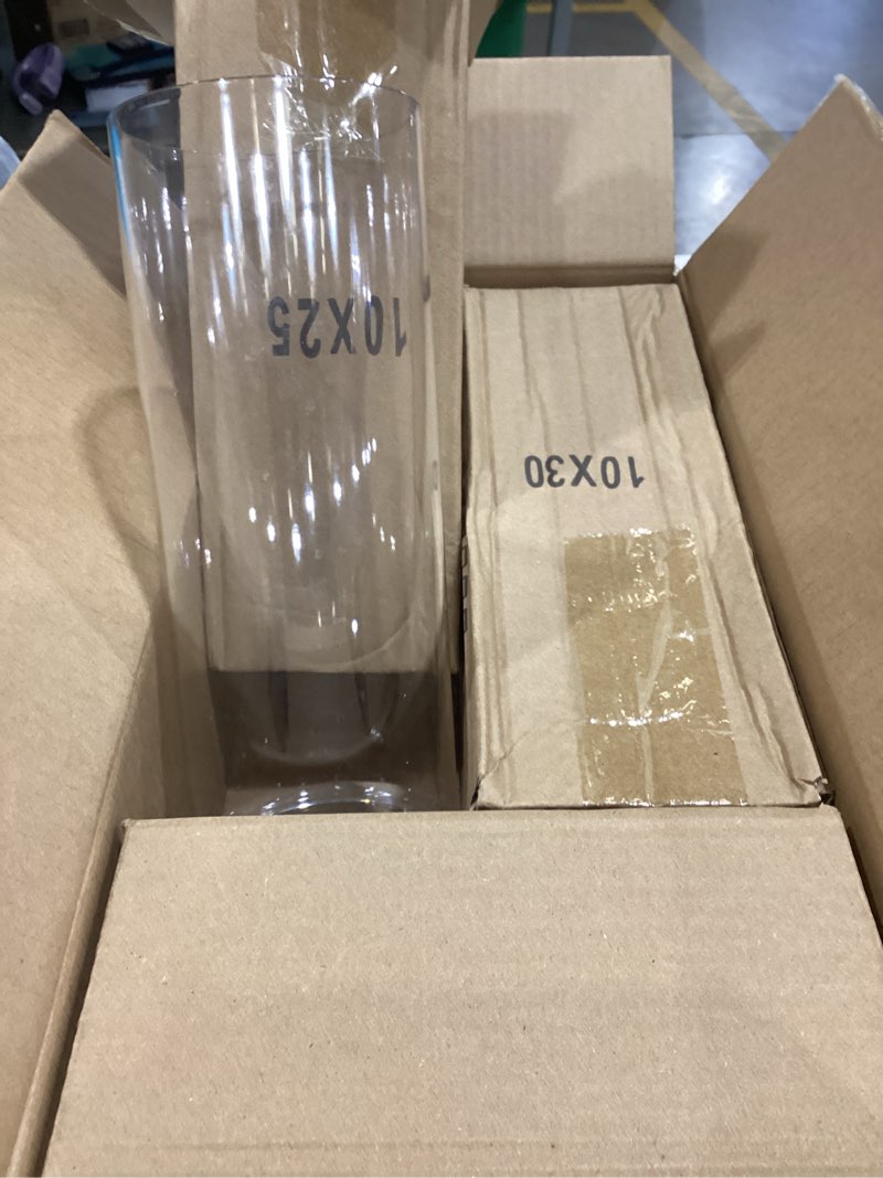 Condition photo showing Good Condition for liotww clear acrylic cylinder flower vase minimalist plastic vase set of 3 | shatterproof hurricane floating candle holder plastic vase for wedding centerpieces home deco set of 3 (h 8" + h 10" + h 12") 3 clear