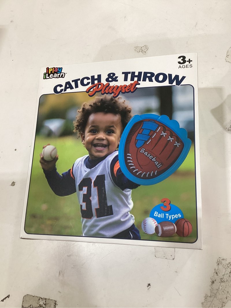 Condition photo showing New/Like New for iplay, ilearn kid toss catching ball game, toddler baseball toy set w/ 2 training gloves 6 soft balls, sport outdoor play game for yard camping activity, birthday gift 3 4 5 6 7 8-12 year old boy girl