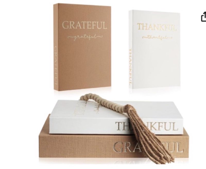faccito set of 2 linen decorative books with wooden beaded garland tassel elegant aesthetic fake books for coffee table shelf mantel storage boxes for modern home decor (black)