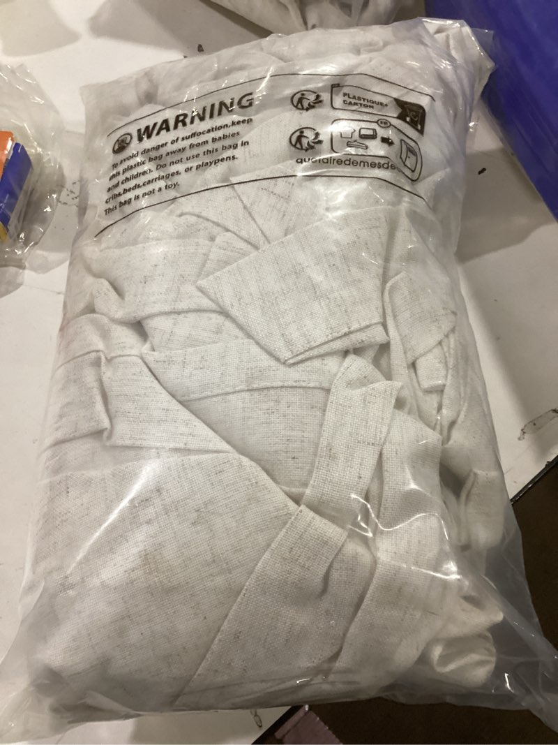 Condition photo showing Good Condition for MIULEE Non-See-Through Privacy Linen Curtains 2 Panels, Light Filtering Window Curtains Farmhouse Textured Back Tab Semi Sheer Drapes for Bedroom Living Room, 52 x 94 Inches Long, Natural White 52"W x 94"L (Pack of 2) Natural