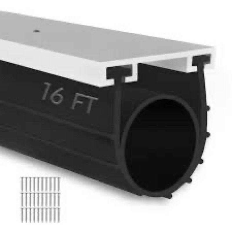 alophoty 8 FT Garage Door Seals Bottom Rubber, Heavy Duty U+O Ring Garage Door Bottom Seal with Alum