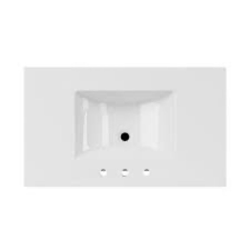37 in. W x 22 in Ceramic Vanity Top in White