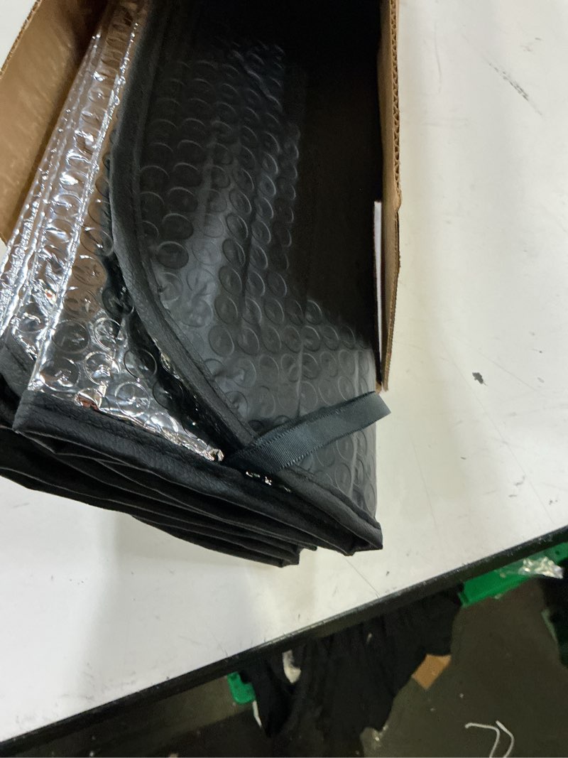 Condition photo showing Good Condition for econour accordion car windshield sun shade | reflective car window shades for uv & sun protection | foldable windshield cover keeps interior cool | 26 x 56 inches small