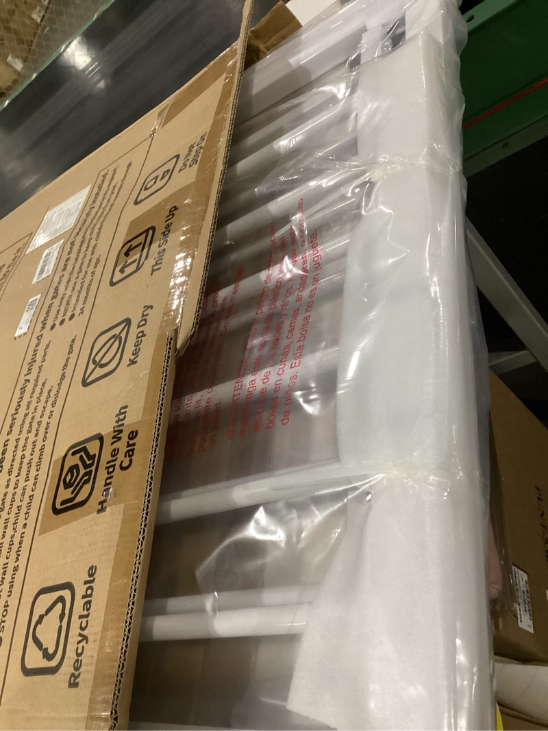 Condition photo showing Good Condition for cumbor 29.7-48" baby gate for stairs, mom's choice awards winner-dog gates for doorways, auto close safety pet gate for dogs indoor, easy install pressure mounted child gate with walk thru door, white white 29.7-48"w x 30.5"h
