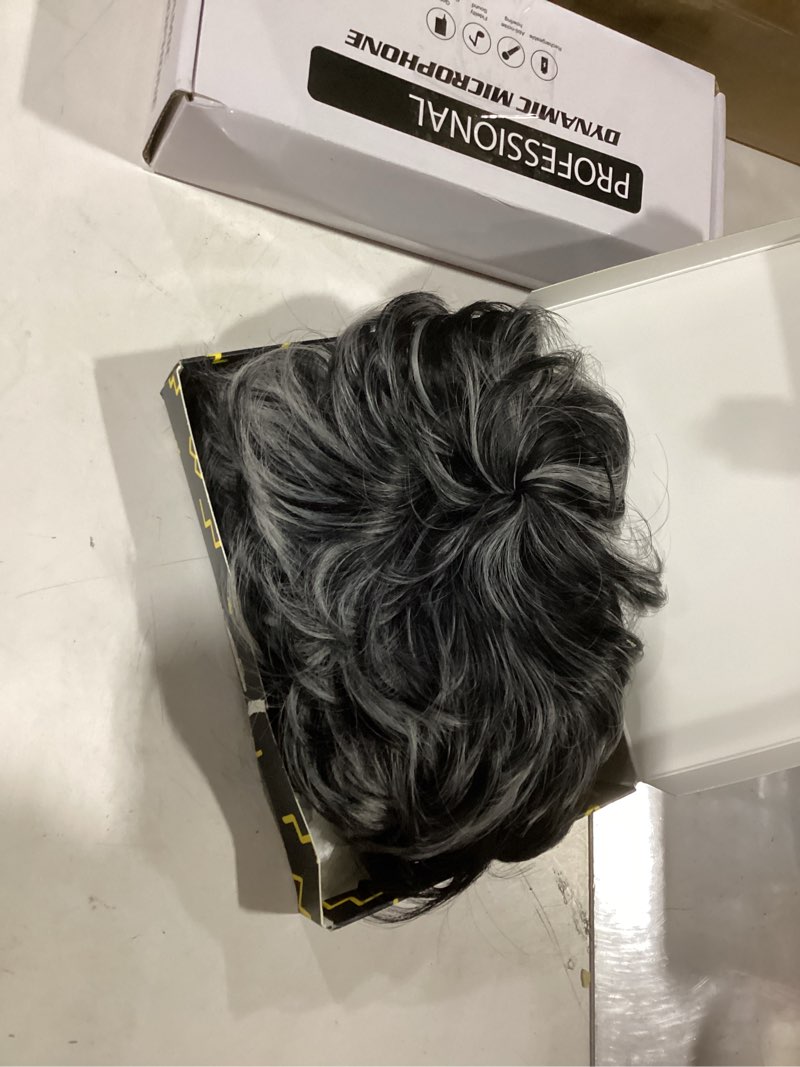 Condition photo showing Good Condition for short gray wigs for women grey pixie wig salt and pepper pixie glueless wig short hair afro wigs for black women black wig?black and gray?