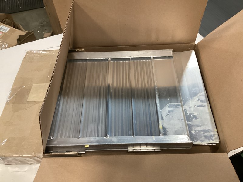 Condition photo showing As Is for 2FT Portable Wheelchair Ramp – 800lb Capacity, Folding Non-Slip Aluminum Handicap Ramp, Ramps for Wheelchairs for Home, Doorways, Stairs, Thresholds, Car Curbs, Scooters & Carts