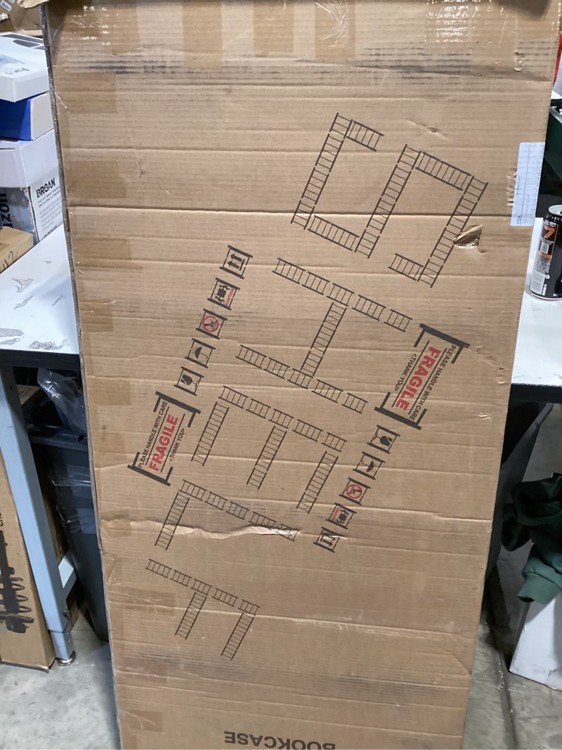 Condition photo showing New/Like New for bhg vintage multifunctional folding bookshelf, no-assembly plant stand storage rack shelves for home office (all black, 4-tier)