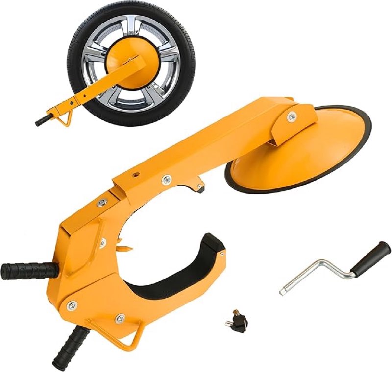 wheel lock clamp | heavy-duty anti theft tire lock adjustable trailer wheel lock, tire boot lock for rv trailers, cars, trucks, suvs (1)