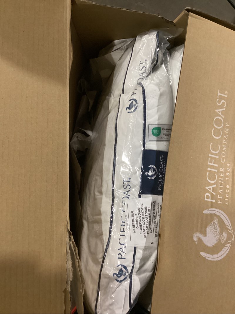 Condition photo showing Good Condition for Pacific Coast Goose Feather and Down Firm Bed Pillows Standard Size Set of 2 with Gusset, Luxury Hotel Collection Pillows 2 Pack for Sleeping, Supportive for Side Sleepers and Back Sleepers Standard (Pack of 2)